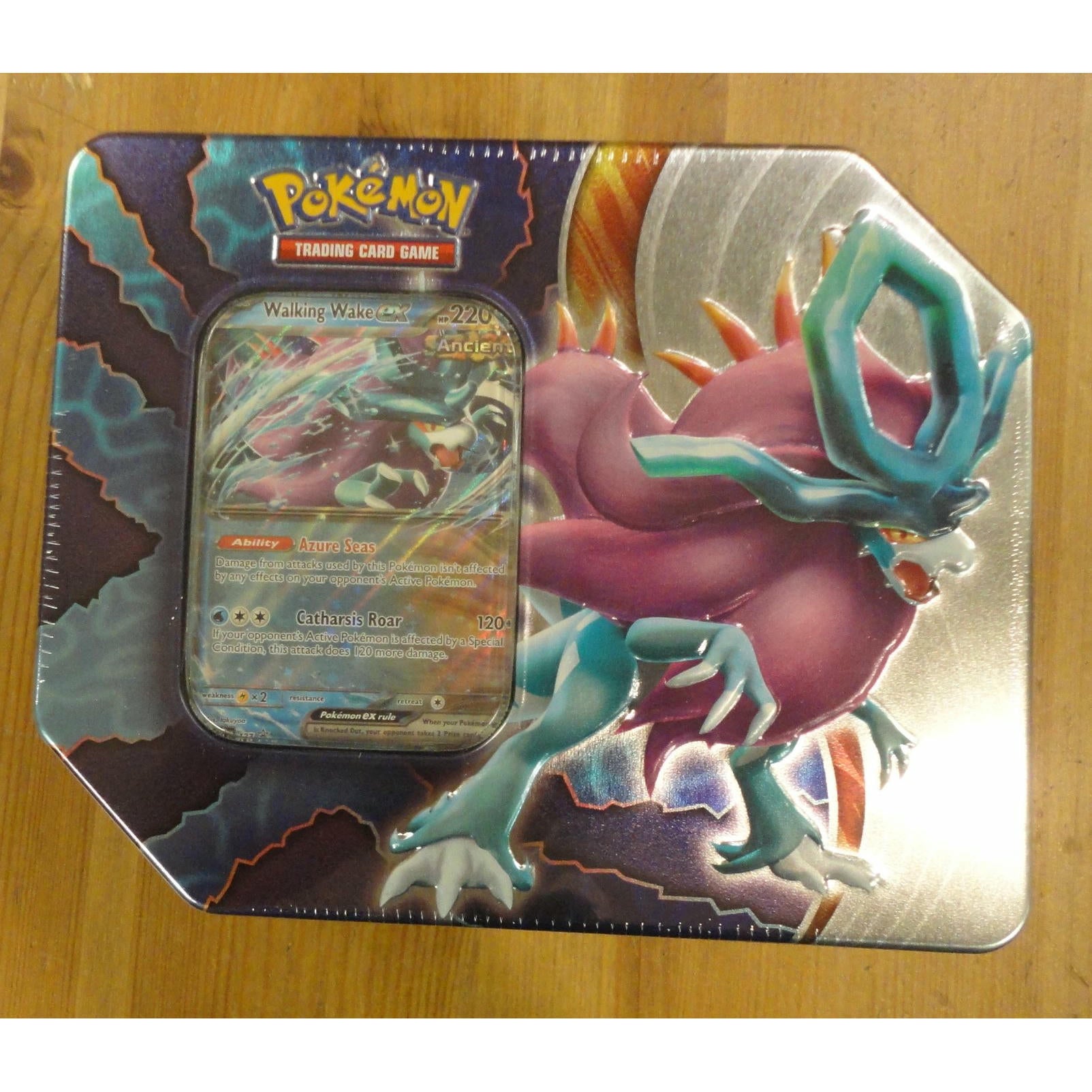 Image of Pokemon TCG Pokemon Paradox Clash Gift Tin - Azure Seas/Walking Wake EX English