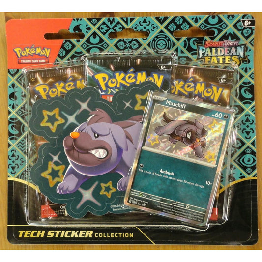 Image of Pokemon Scarlet & Violet Paldean Fates Tech Sticker Collection Blister RANDOM