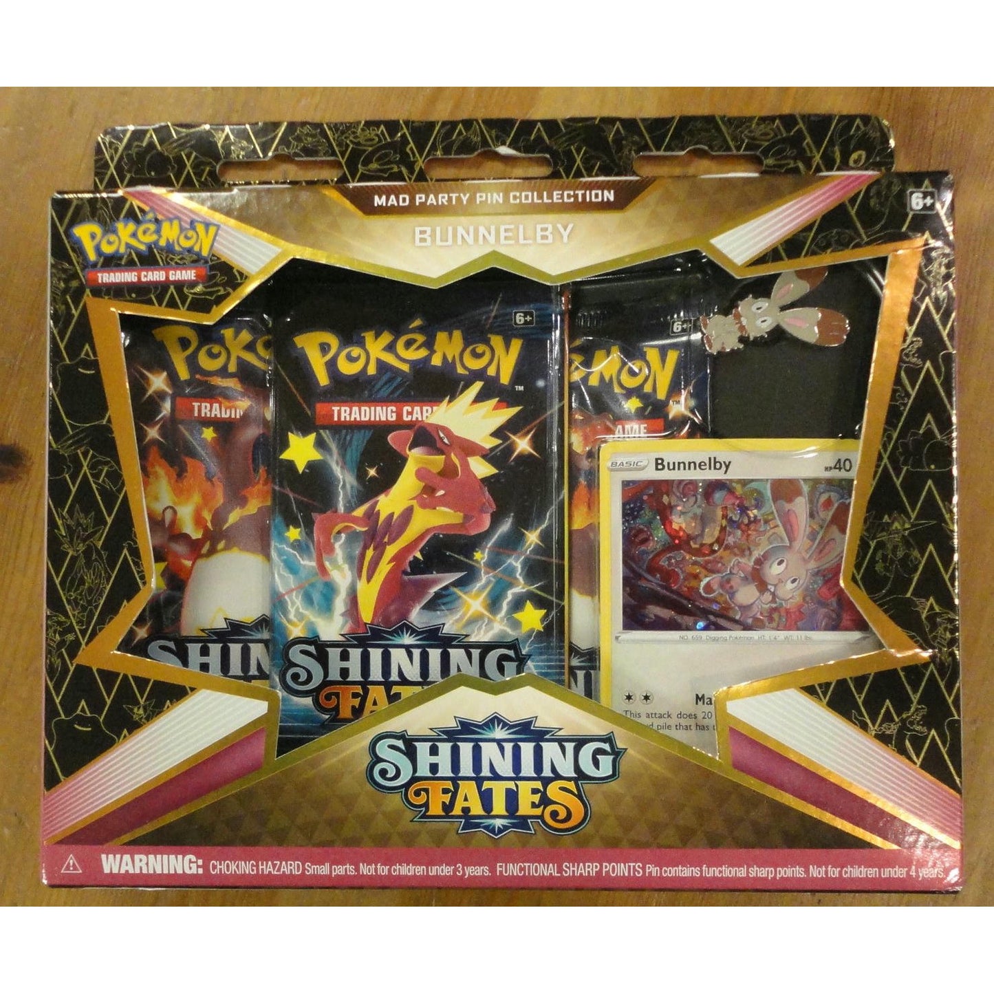 Image of Pokemon TCG Shining Fates Mad Party Pin Collection Bunnelby (SHF)