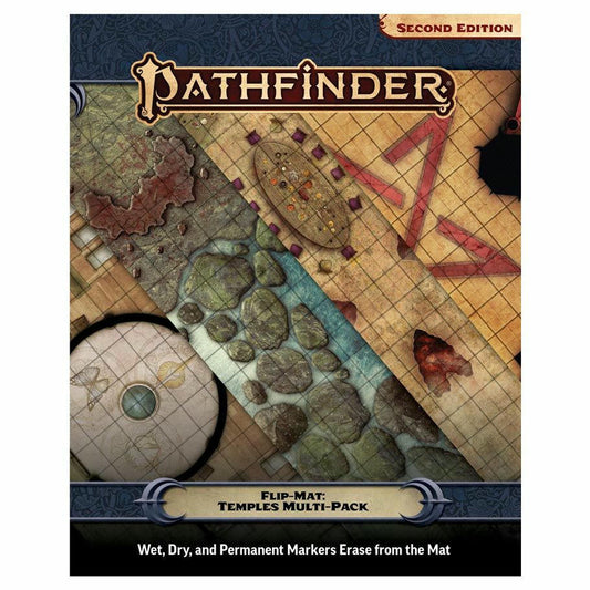 Image of Paizo Pathfinder P2 Flip-Mat: Temples Multi-Pack RPG Map PZO11011-FM