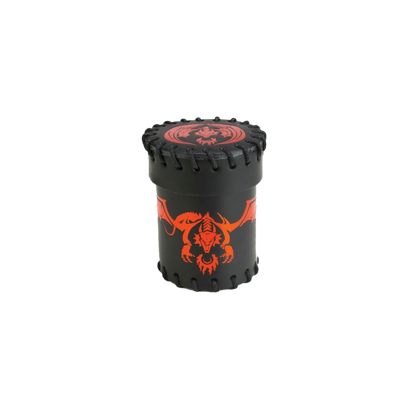 Image of Q-Workshop Red/Black Flying Dragon Leather Dice Cup QWSCFDR101