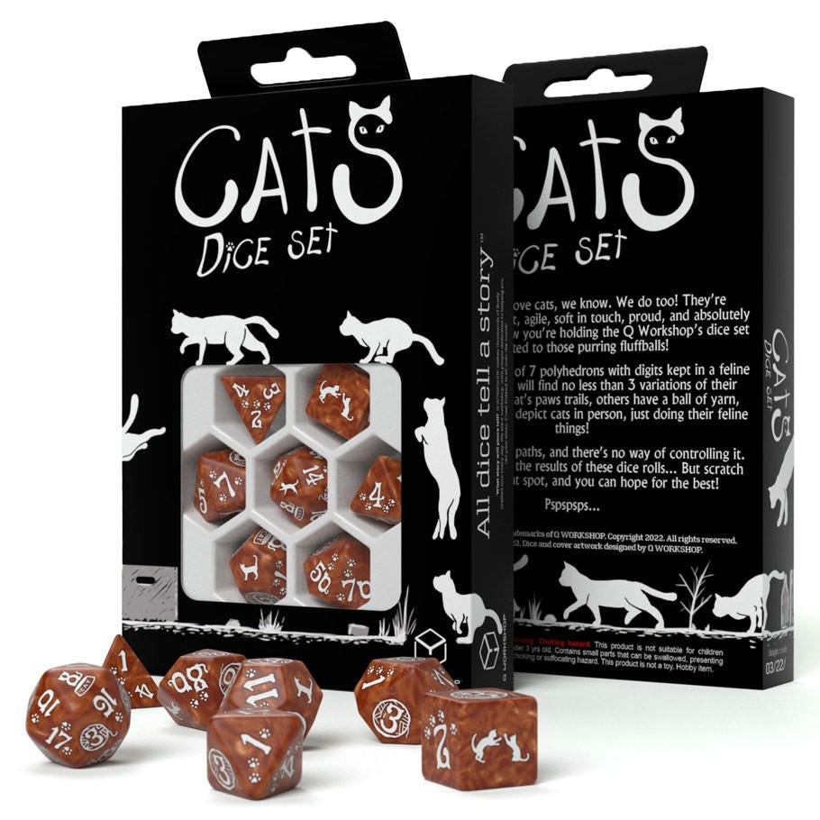 Image of Cats RPG Dice Set: Muffin (7pcs) QWSSCAT02