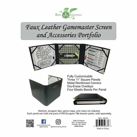 Image of Faux Leather Customizable Roleplaying Game RPG Gamemaster's Screen R4I44010