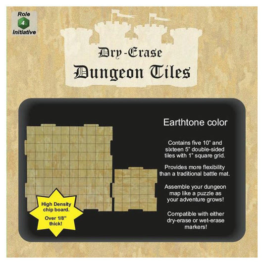 Dry Erase Dungeon Tiles: Earthtone - Combo Pack of 5 Ten Inch and 16