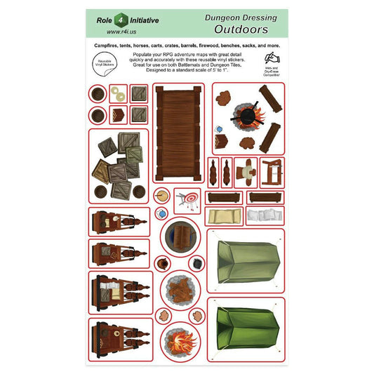 Image of Dungeon Tile Dressing Vinyl Sticker Set: The Outdoors by Role 4 Initiative 45105
