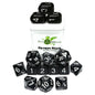 Image of 15 Black Opaque RPG/Gaming Dice w/White Numbers R4I50004-FB