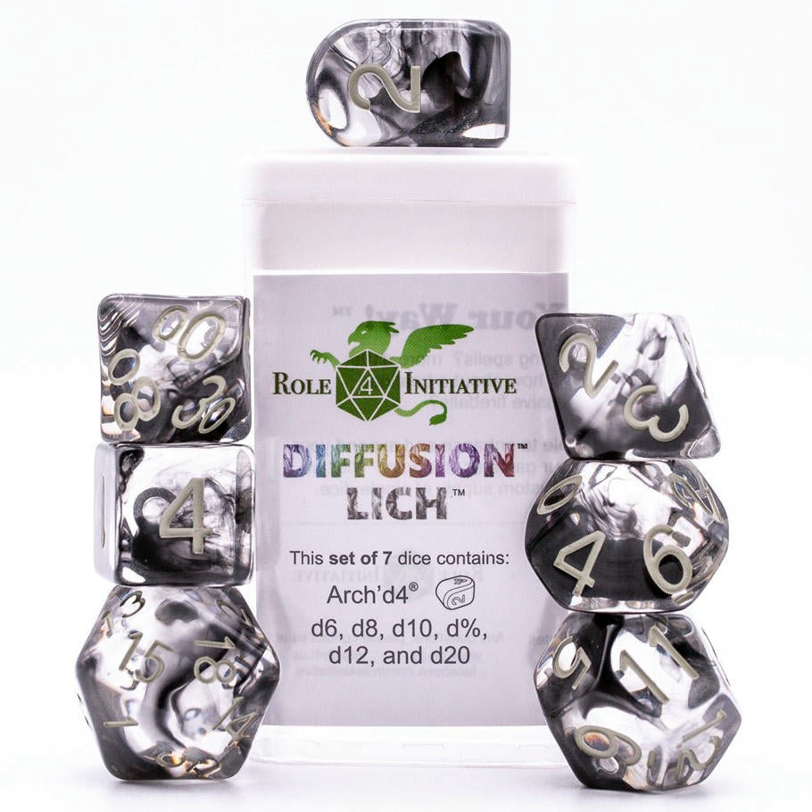 Image of Diffusion Bloodstone RPG Polyhedral Dice Set D20/12/10/%/8/6x2/4 R4I50414-7C