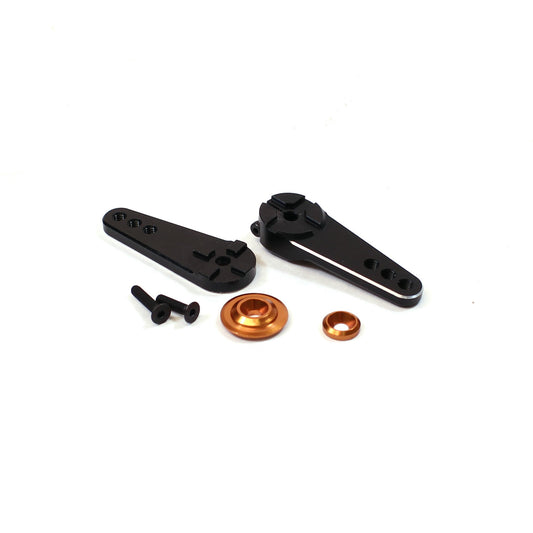 Image of Racers Edge Large 4-in-1 Black Aluminum Clamping Servo Arm (Horn) 24T Hitec 