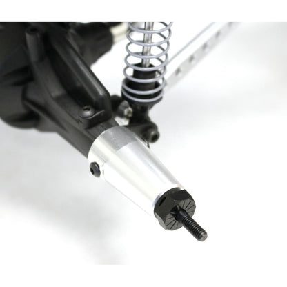 Image of Axial Racing SCX10 Rock Crawler Silver Aluminum Rear Axle Cups (2pcs) RCE1834S