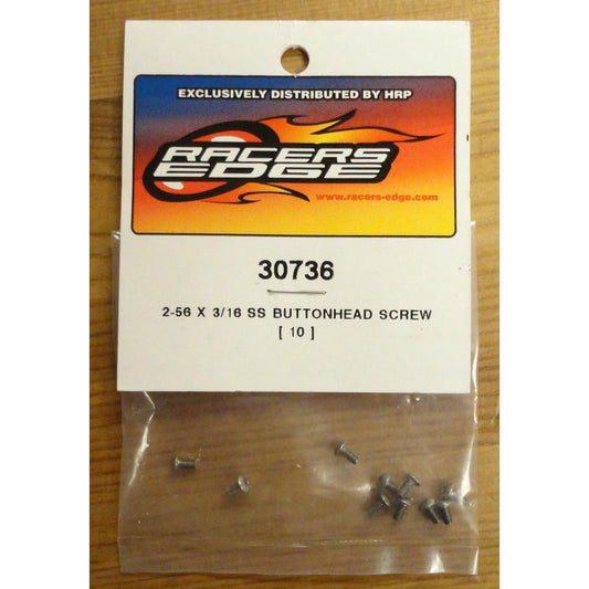 Image of Racers Eges 2-56x3/16 Stainless Seel Buttonhead Screws (10pcs) RCE30736