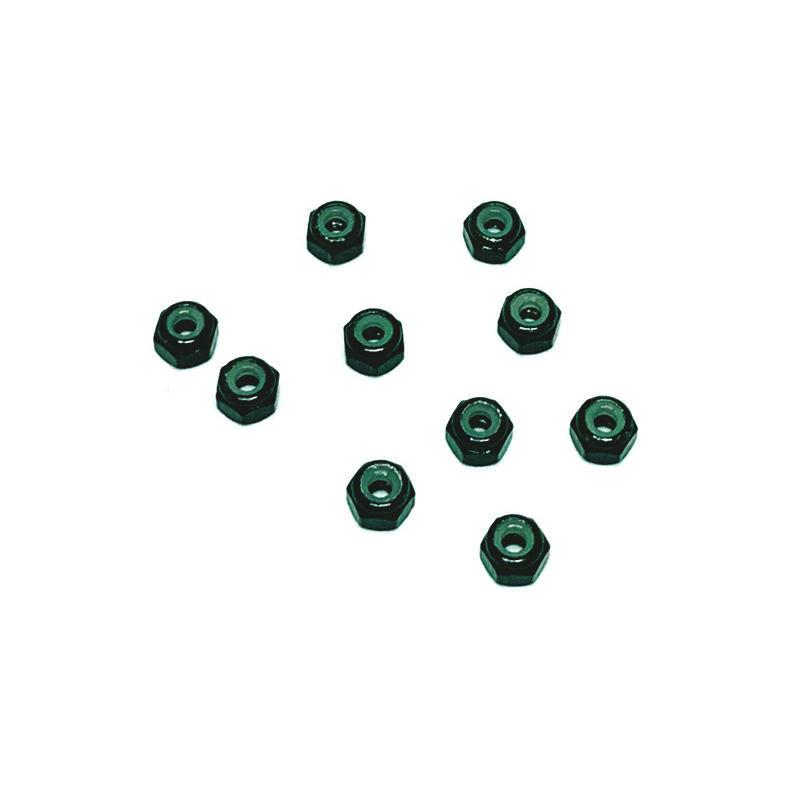 Image of Rawers Edge Black M2 Nylon Lock Nuts (10pcs) RCE3152BK