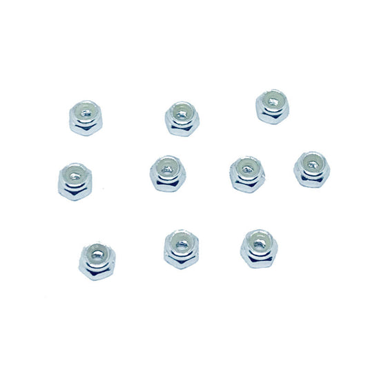 Image of Nylon Lock Nut M2 (10pcs) Silver