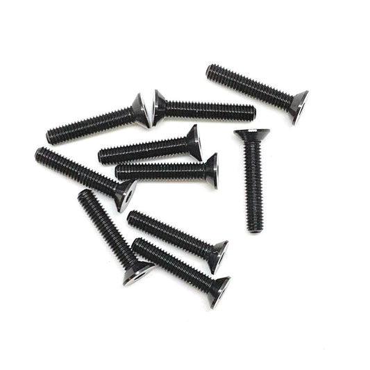 Image of Aluminum Alloy Flat Head Screw 3x16mm Black (10pcs)
