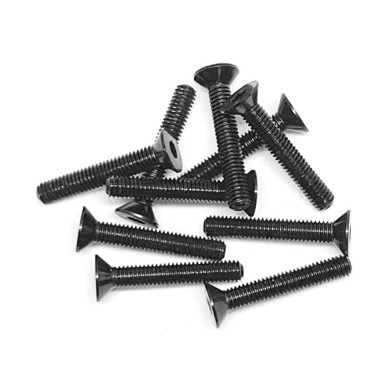 Image of Aluminum Alloy Flat Head Screw 3x18mm Black (10pcs)
