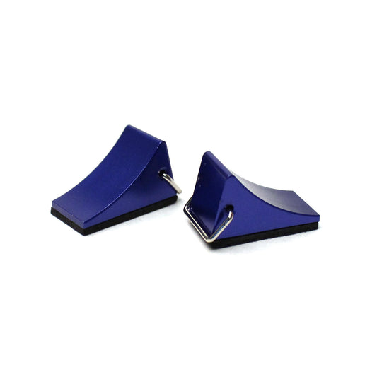 Image of 1/10 Scaler Aluminum Wheel Chocks (pr) - Blue