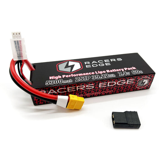 Image of 5300mAh 2S 7.4V 60C Hard Case Lipo Battery XT60 w/TRX Adapt