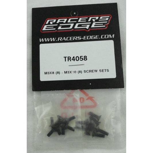 Image of Racers Edge M3x8 (8pcs) & M3x10 (8pcs) Flat Head Screws RCETR4058