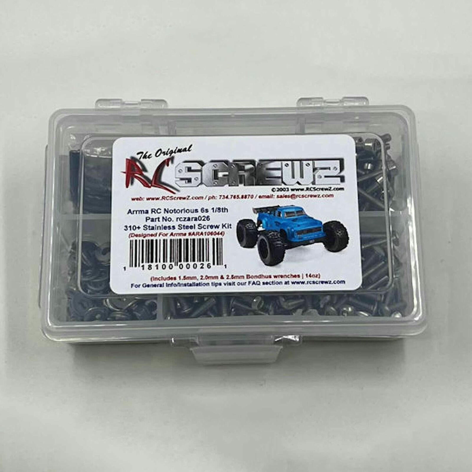 Image of Arrma Notorious 6S BLX Truggy Stainless Steel Screw Kit RCZARA026 310+pcs