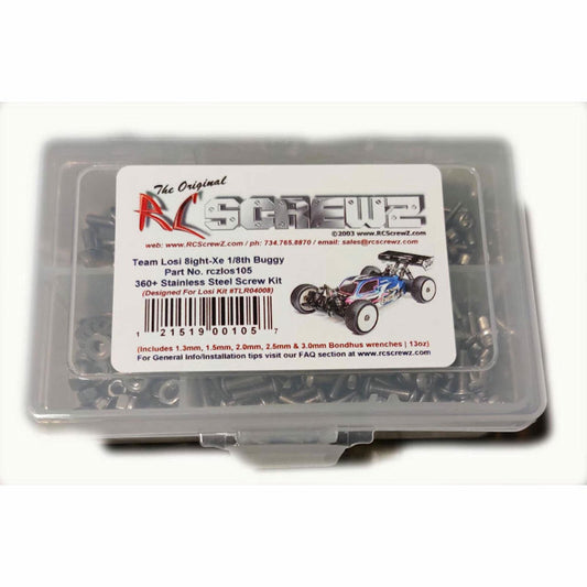 Image of Team Losi 8IGHT-XE 1/8 Buggy Stainless Steel Screw Kit RCZLOS105 360+pcs