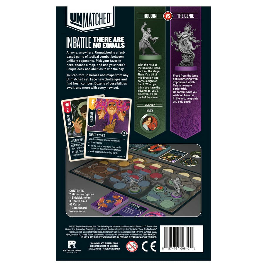 Image of Unmatched Board Game Houdini & The Genie Restoration Games