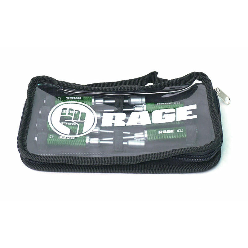 Image of Rage R/C Compact 7 Piece Green Alloy Machined Tool Set with Case RGR1500