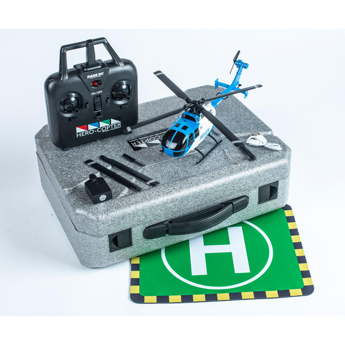 Image of Hero-Copter, 4-Blade RTF Helicopter; Police