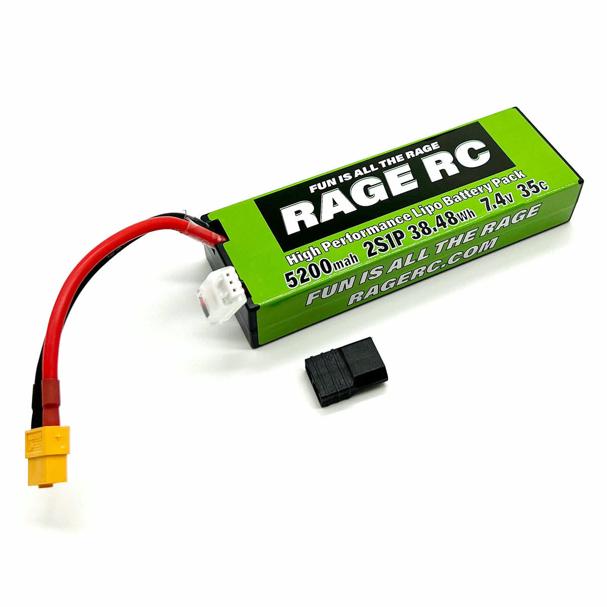 Image of Rage RC 5200mAh 7.4V 2S 35C Lithium Polymer LoPo Battery Fits XT60/TRX Plug