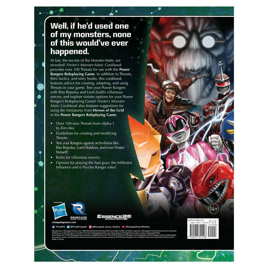 Image of Power Rangers Roleplaying Game: Finster's Monster-Matic Cookbook Renegade Games