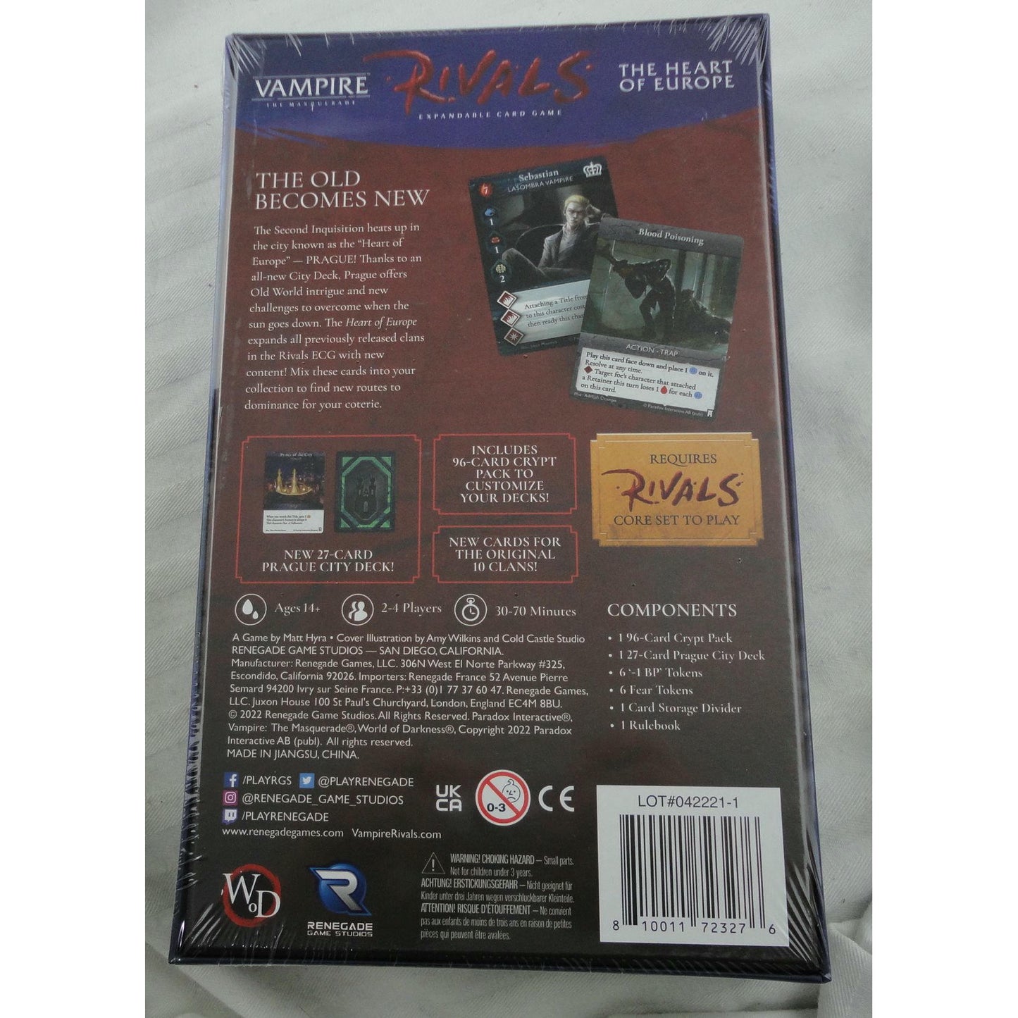 Image of Vampire The Masquerade: Rivals Card Game The Heart of Europe Expansion RGS02327
