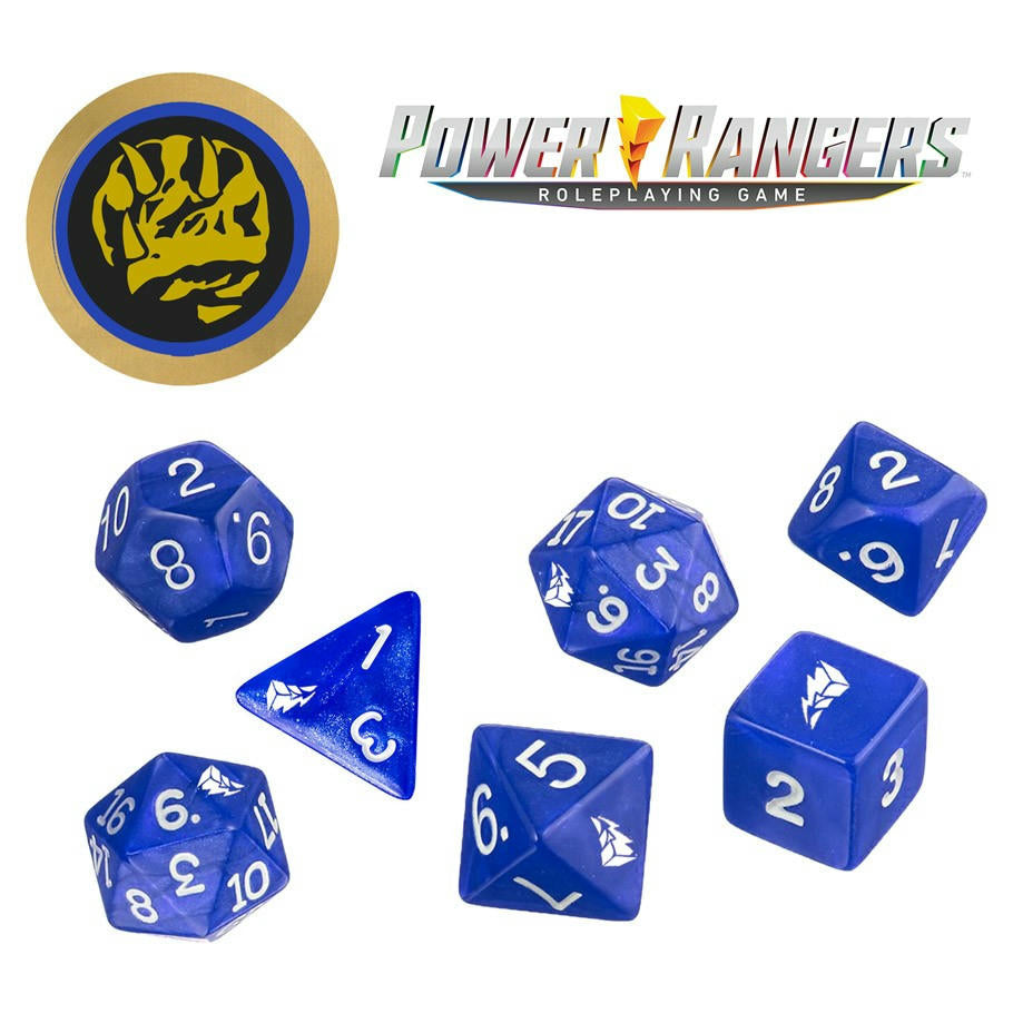 Image of Power Rangers RPG Blue Power Ranger Dice Set & Coin RGS02336