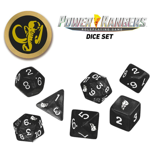 Image of Power Rangers RPG Black Power Ranger Dice Set & Coin RGS02337