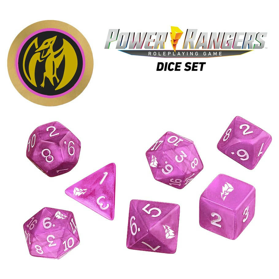 Image of Power Rangers RPG Pink Power Ranger Dice Set & Coin RGS02338