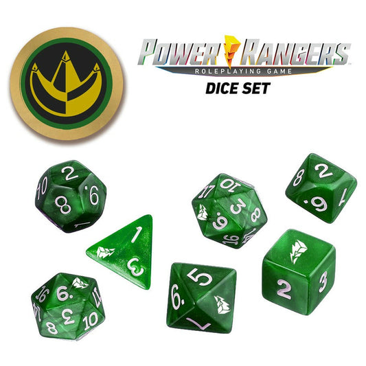 Image of Power Rangers RPG Green Power Ranger Dice Set & Coin RGS02340