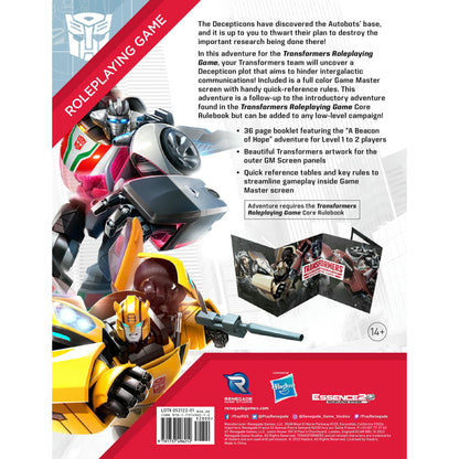 Image of Transformers RPG Roleplaying Game Beacon of Hope Adventure/GM Screen RGS09621