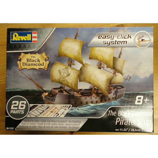 Image of The Black Diamond Pirate Ship 1:350 Snap-Fit Plastic Model Kit RMX851237 Revell