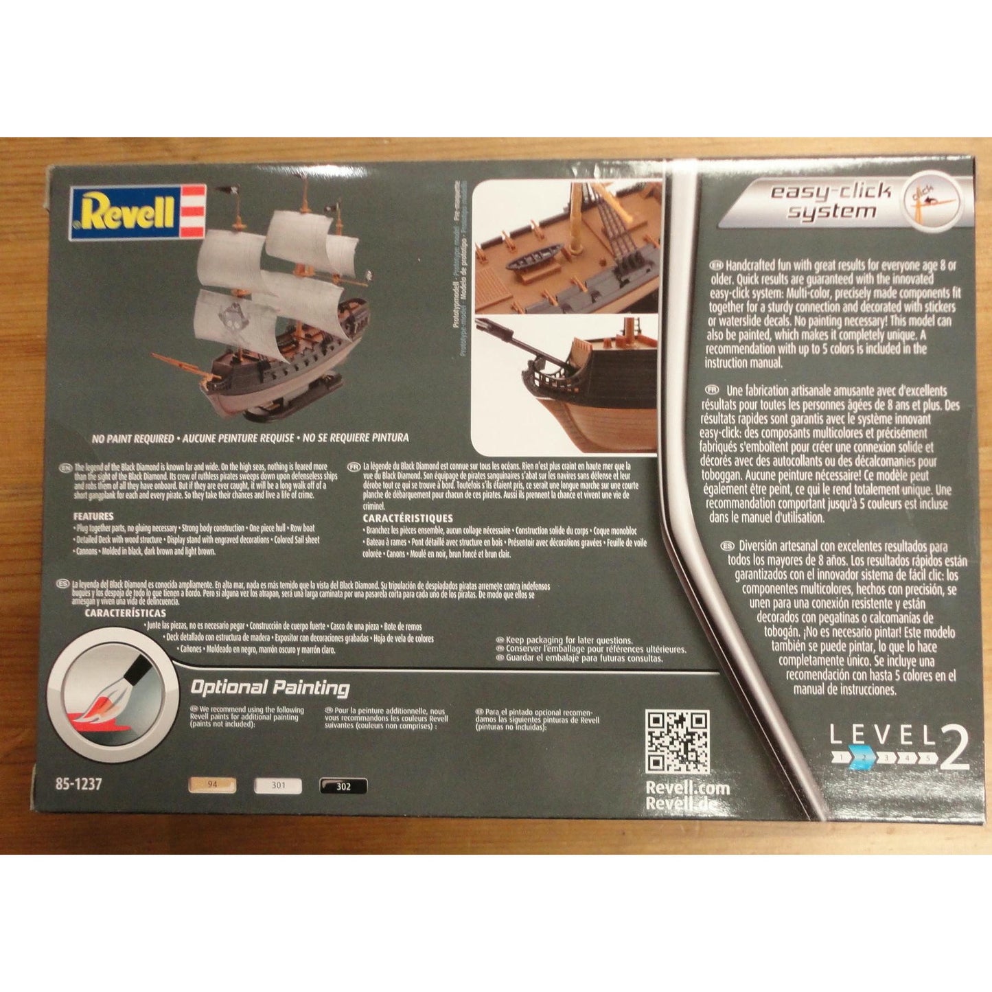 Image of The Black Diamond Pirate Ship 1:350 Snap-Fit Plastic Model Kit RMX851237 Revell