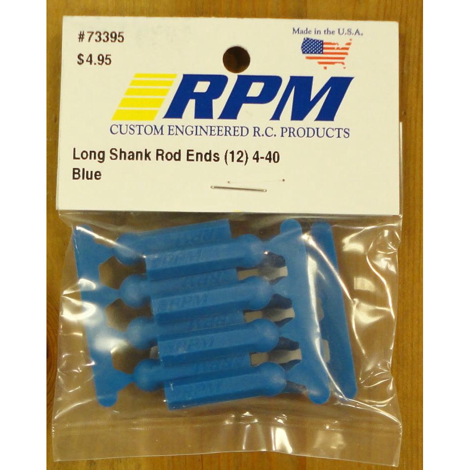 Image of RPM Heavy Duty Long Shank 4-40 Rod Ends (Blue, 12pcs) RPM73395