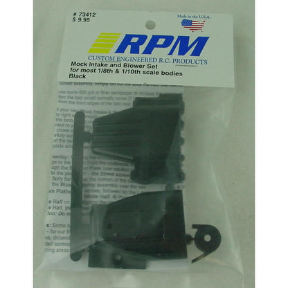 Image of Black Mock Intake & Blower Set for 1/8th & 1/10th Scale R/C Vehicles RPM73412
