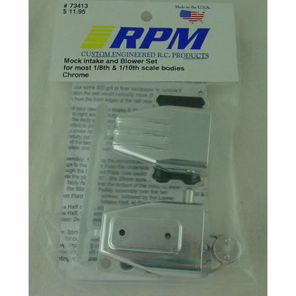 Image of Chrome Mock Intake & Blower Set for 1/8th & 1/10th Scale R/C Vehicles RPM73413