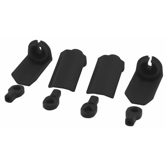 Image of Black Shock Shaft Guards by RPM 80402 fits Traxxas 1/10th Scale 