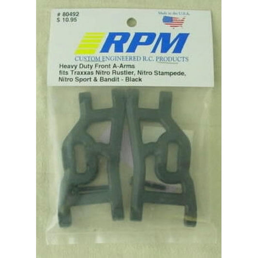 Image of Nitro Rustler Black Heavy Duty Front A-Arms RPM80492