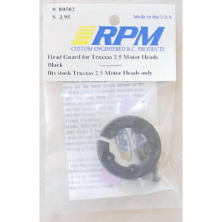 Image of Black Engine Head Guard by RPM RPM80502 fits Traxxas TRX 2.5 / TRX 3.3 