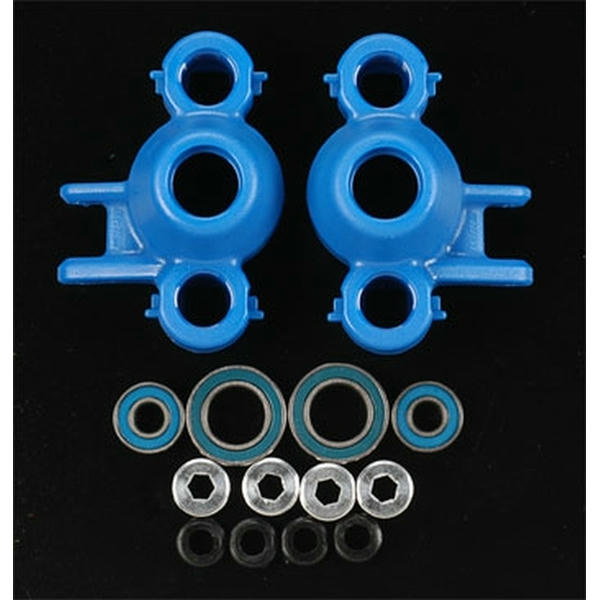 Image of REVO/T-Maxx Blue Axle Carriers/Steering Blocks w/Bearing RPM RPM80585