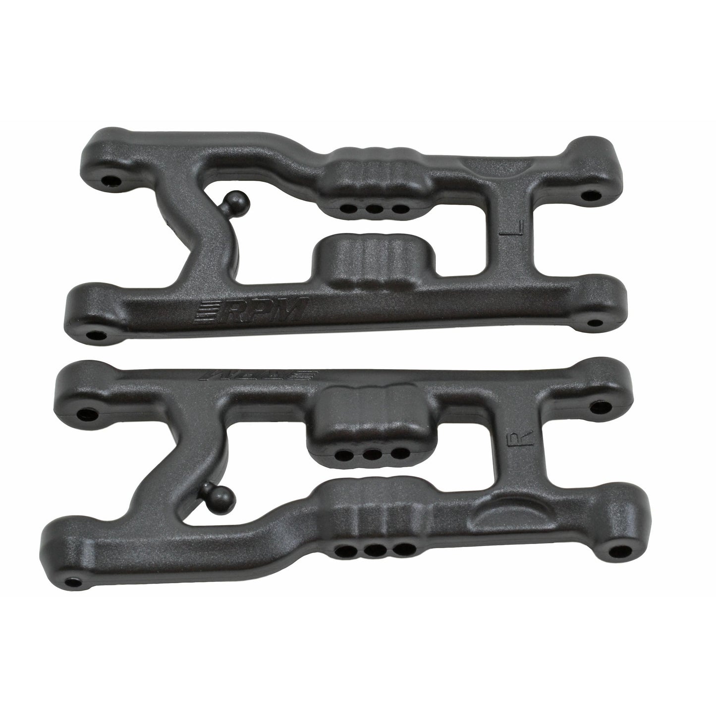 Image of RPM Heavy Duty Black Flat Front Suspension Arms For Associated RC10 B6/B6D 81372