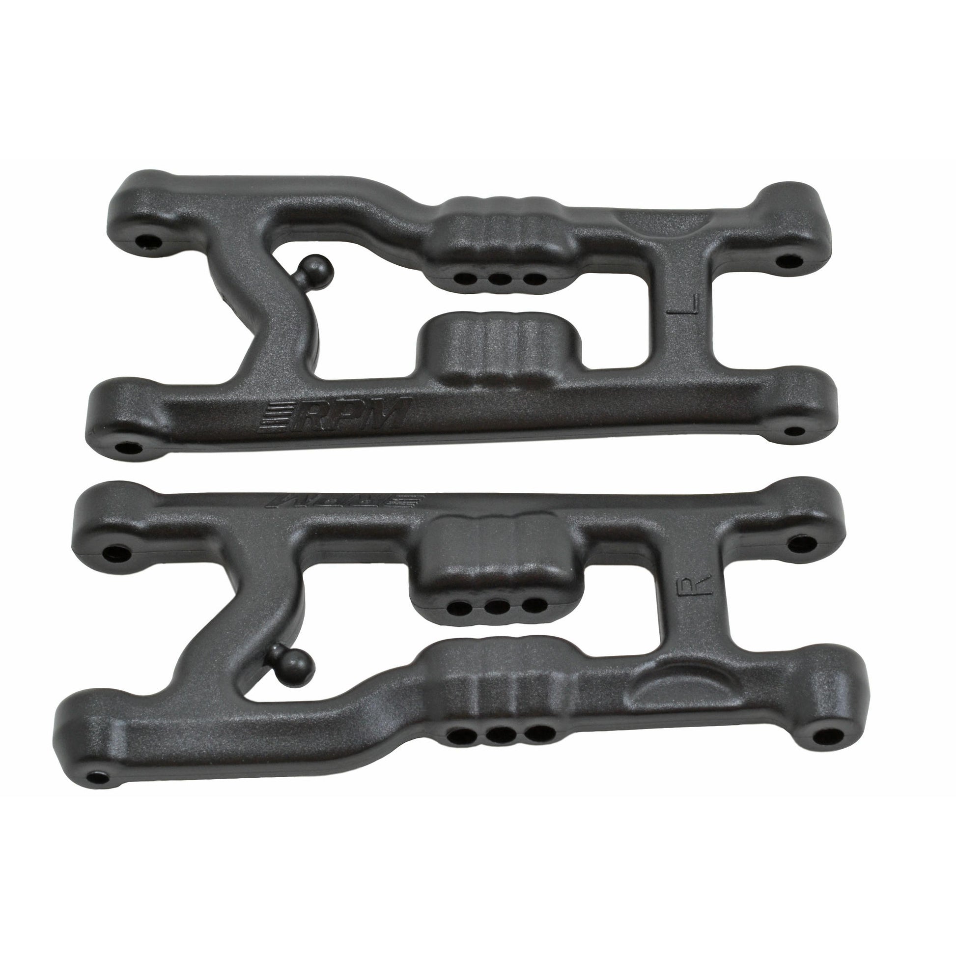 Image of RPM Heavy Duty Black Flat Front Suspension Arms For Associated RC10 B6/B6D 81372