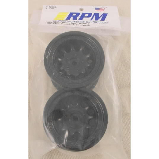 Image of RPM Black Revolver Rear Wheels Elec. Rustler & Stampede