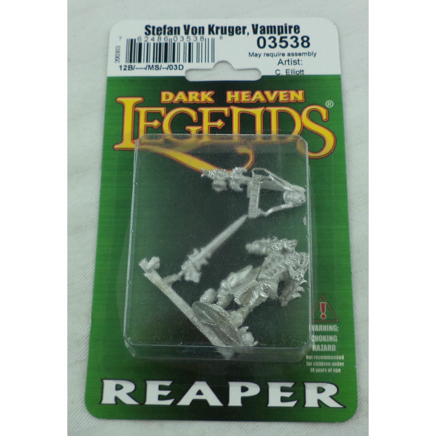 Image of STEFAN VON KRUGER, VAMPIRE WARRIOR Pewter Fantasy Miniature 03538