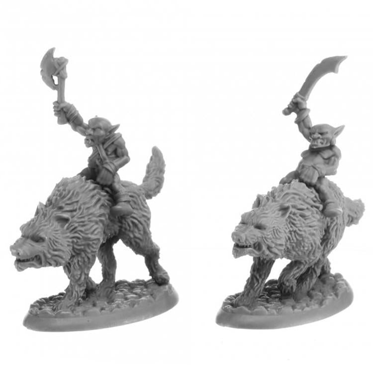 Image of Reaper Bones USA Goblin Wolfriders Fantasy Miniatures (2pcs) RPR07041