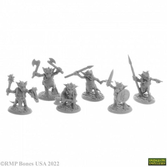 Image of Reaper Bones Kobold Ratpelt Mooks Fantasy Miniatures 6pcs RPR07052