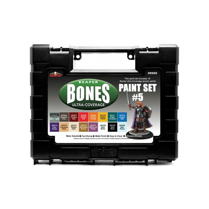 Image of Reaper Miniatures Bones Ultra-Coverage Paint Set #5 (16 Paints) RPR09980